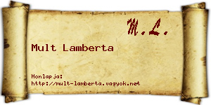 Mult Lamberta névjegykártya